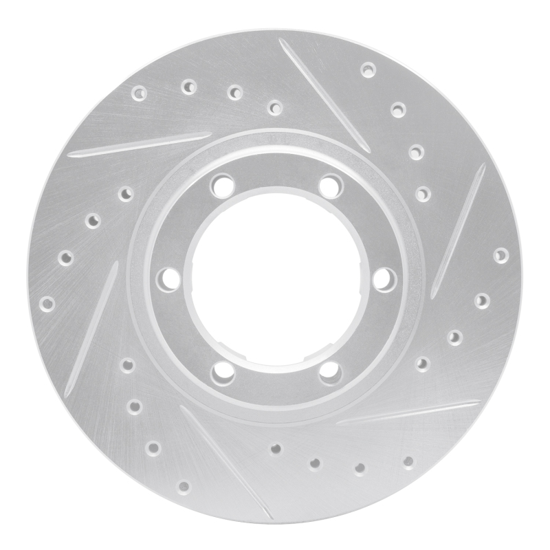 Audi S6 Brake Rotor (1) - Rear Right - R1 Concepts - Drilled & Slotted - Silver - `07-`11